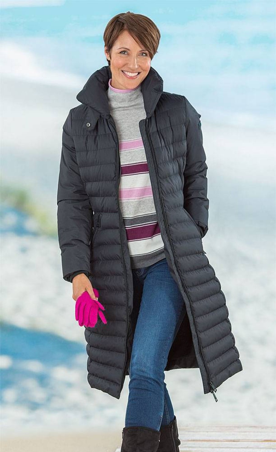 Damen LINEA PRIMERO | Linea Primero Long-Steppmantel