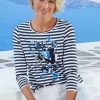 Damen Rabe | Rabe Druck-Streifenshirt