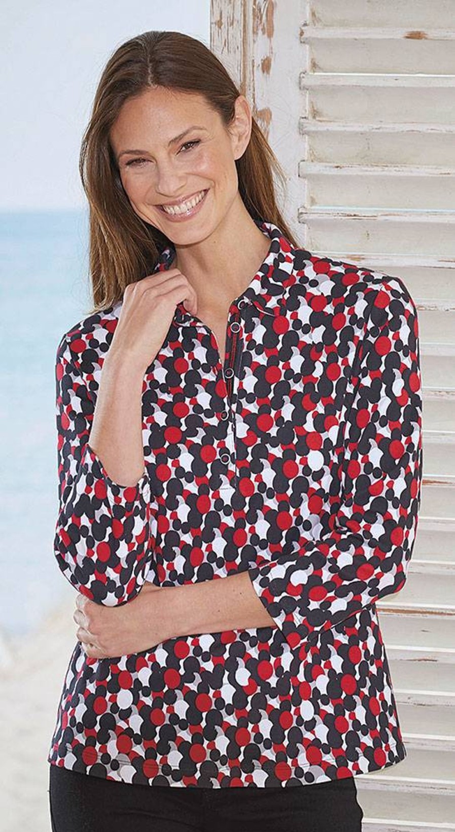 Damen Rabe | Rabe Damen Druck-Poloshirt