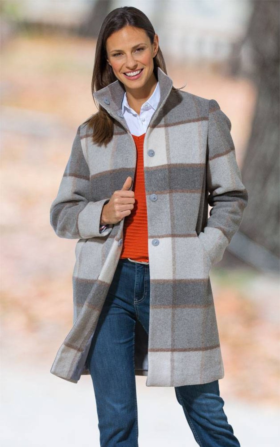 Damen Sealand24 | Karo-Wollmantel