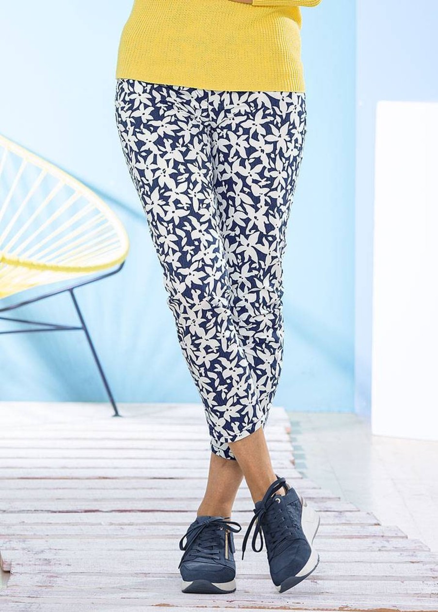 Damen RAPHAELA by BRAX | Raphaela Damen Druckhose In 7/8- Lu00E4Nge