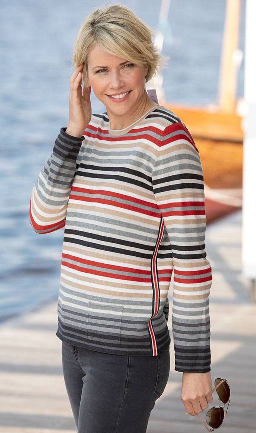 Damen Rabe | Rabe Damen Streifenpullover