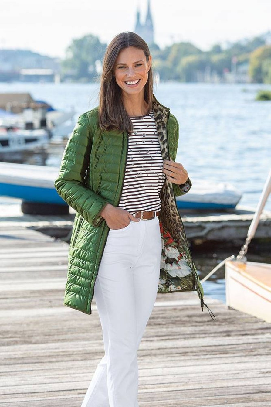 Damen Green Goose | Green Goose Damen Wende-Long-Steppjacke