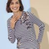 Damen Rabe | Rabe Damen Druck-Streifenshirt