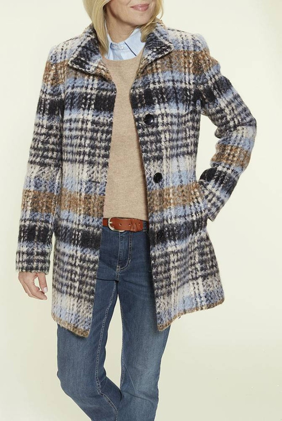 Damen Lebek | Lebek Damen Karo-Wolljacke