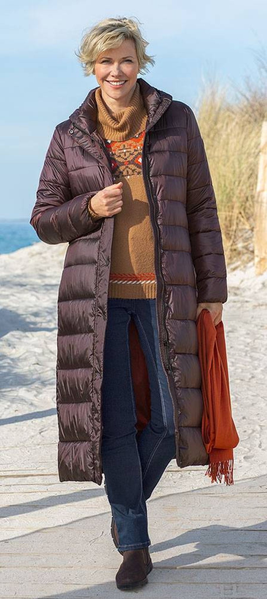 Damen Green Goose | Green Goose Damen Long-Steppmantel