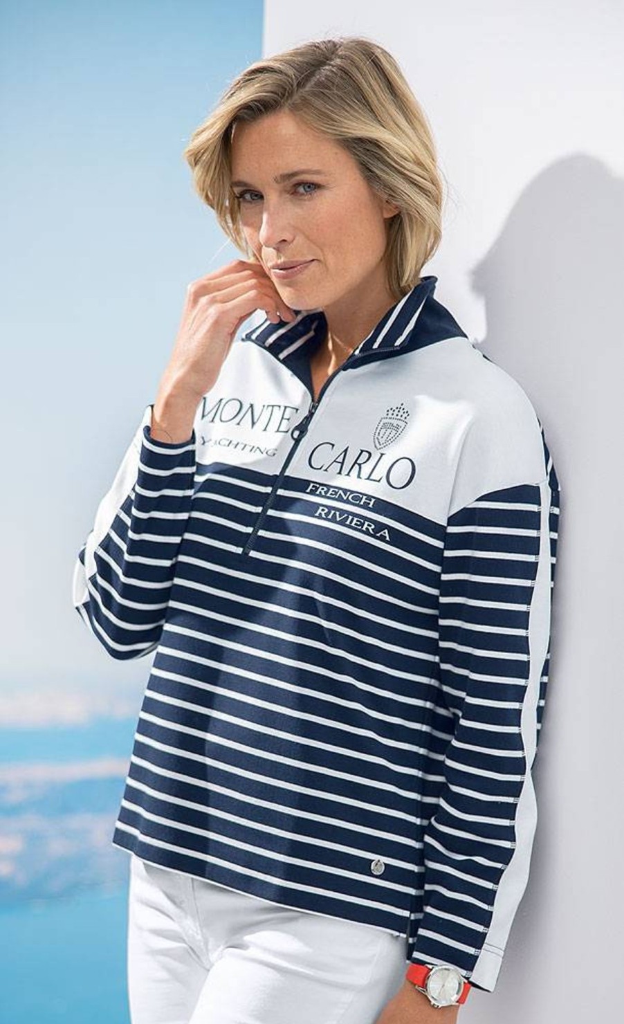 Damen hajo | Hajo Streifen-Sweatshirt Stayfresh