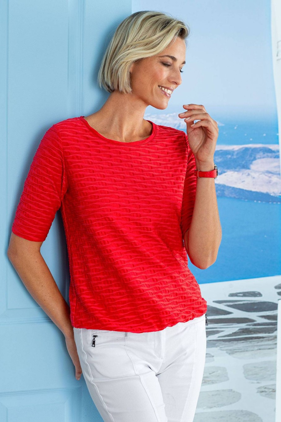 Damen Rabe | Rabe Strukturshirt Wash&Go