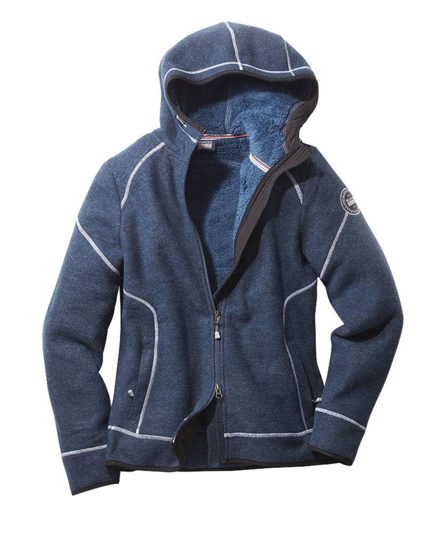 Damen Marinepool | Strickfleecejacke