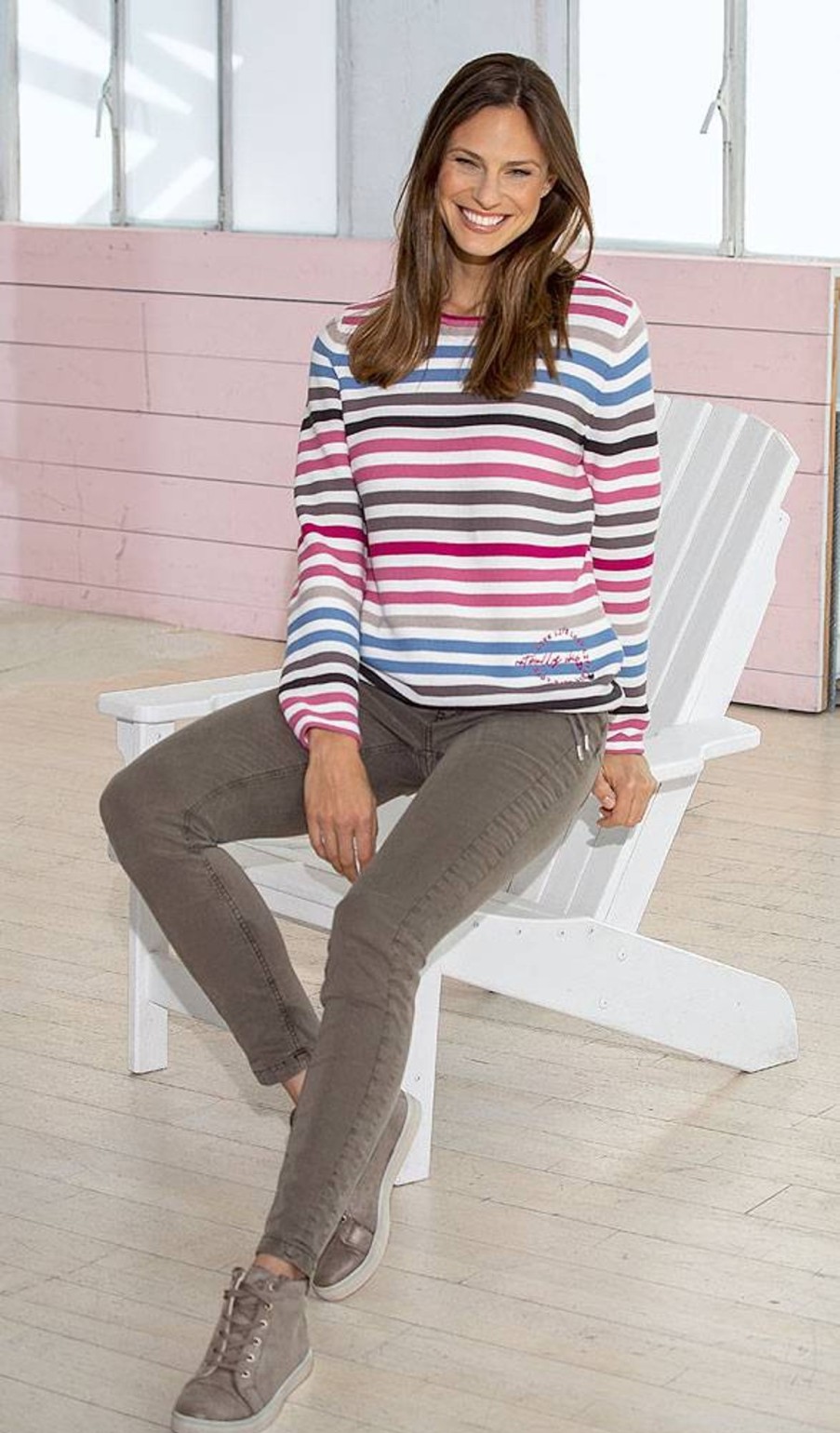 Damen Rabe | Rabe Damen Streifenpullover