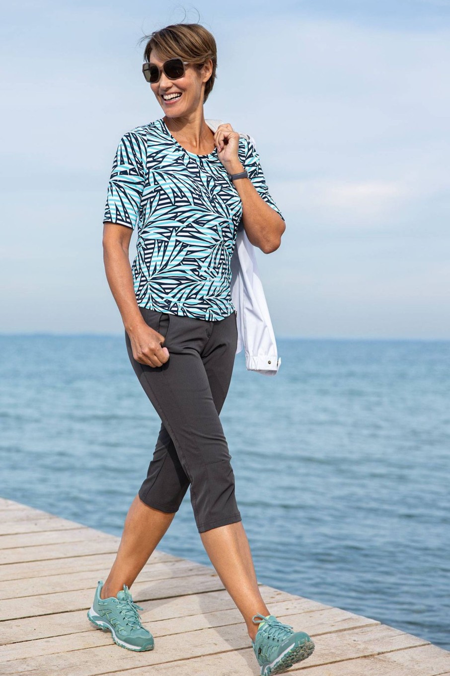 Damen Rabe | Rabe Druck-Streifenshirt