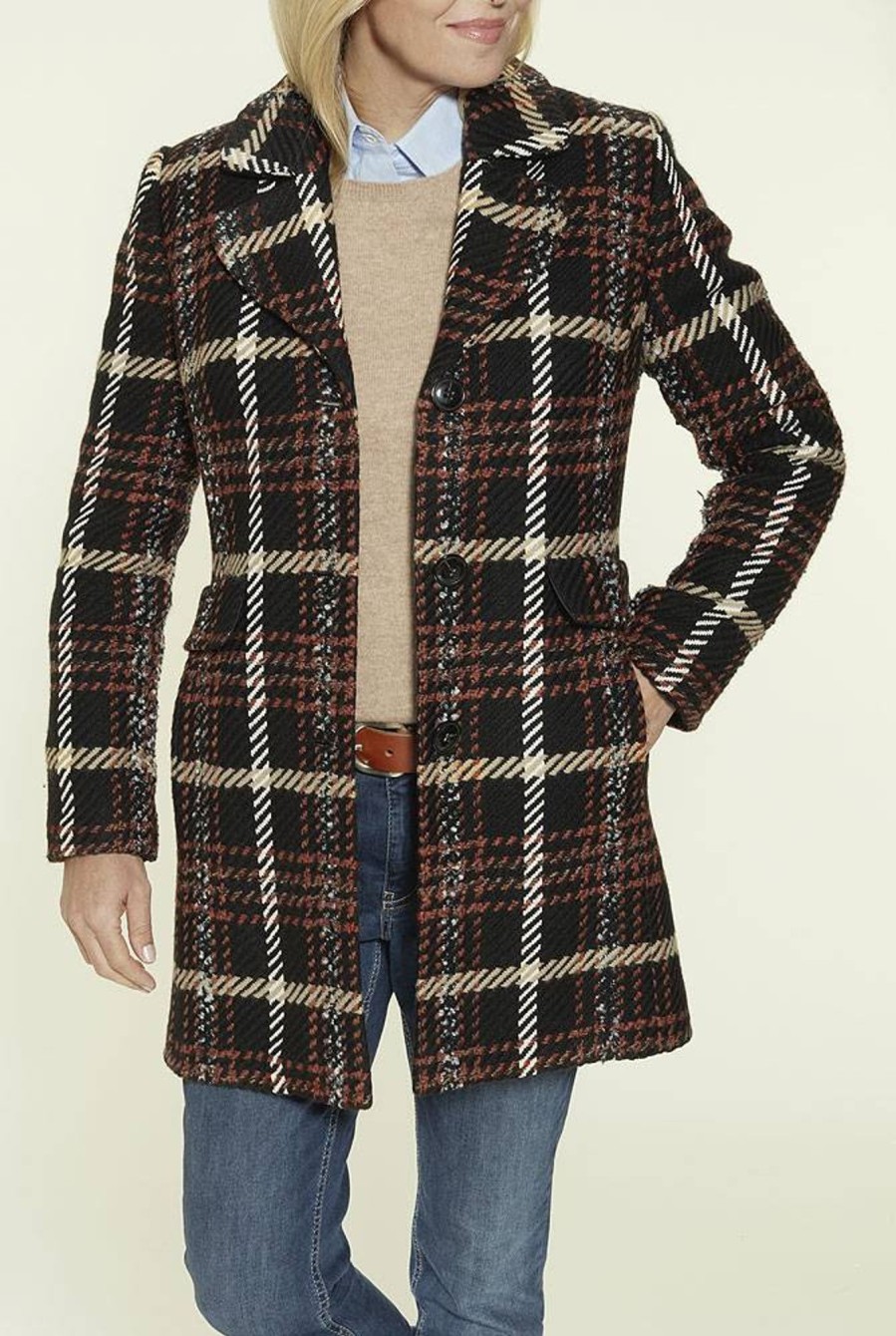 Damen Lebek | Lebek Damen Karo-Wolljacke